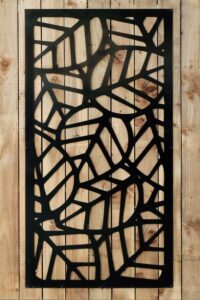 black metal leaf design garden panel 600x900 1 200x300
